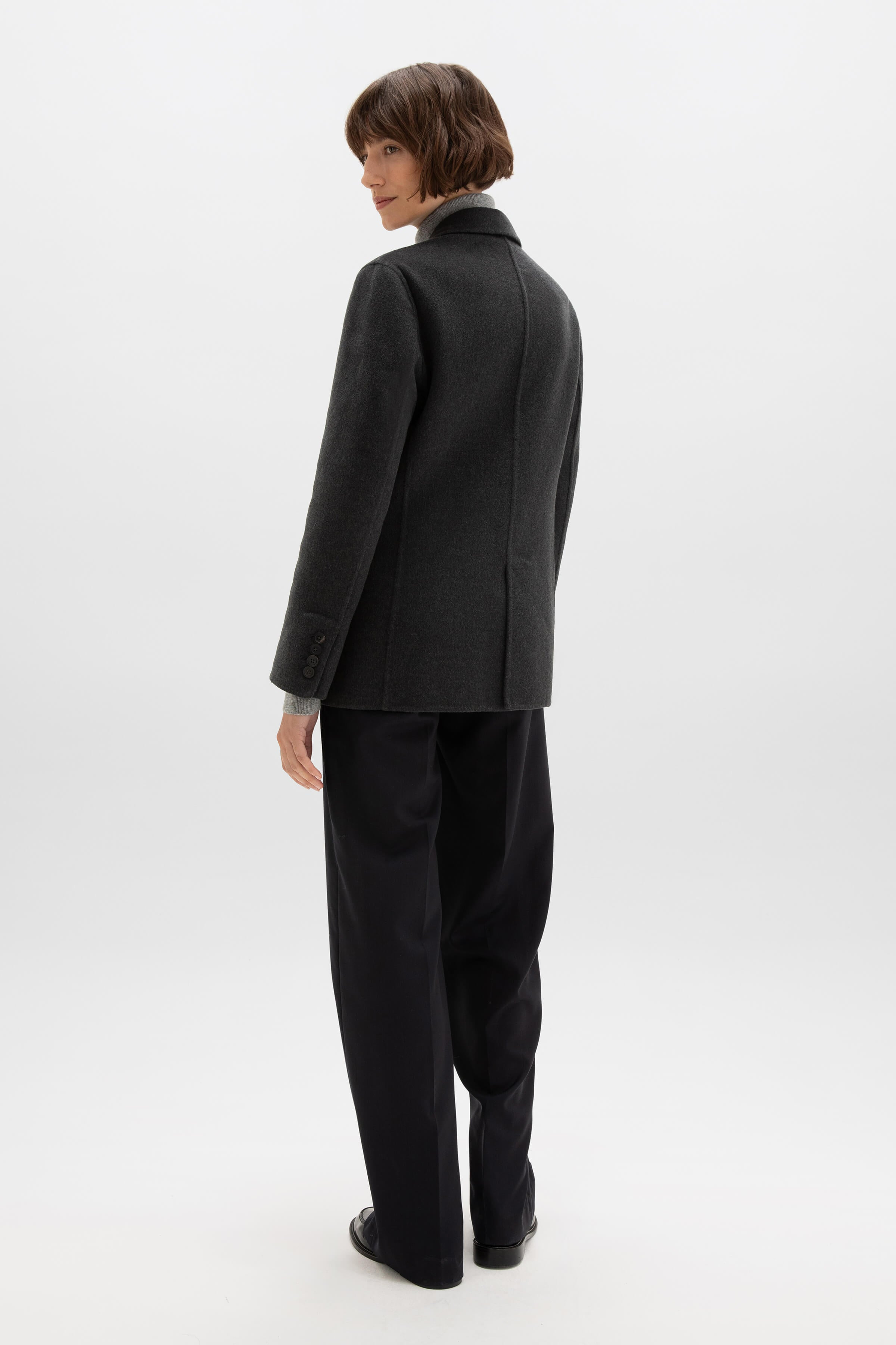 Classic Grey Cashmere Blazer - 4