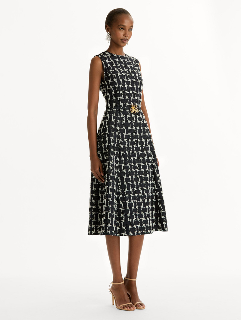 WOVEN DENIM JACQUARD MIDI DRESS 4