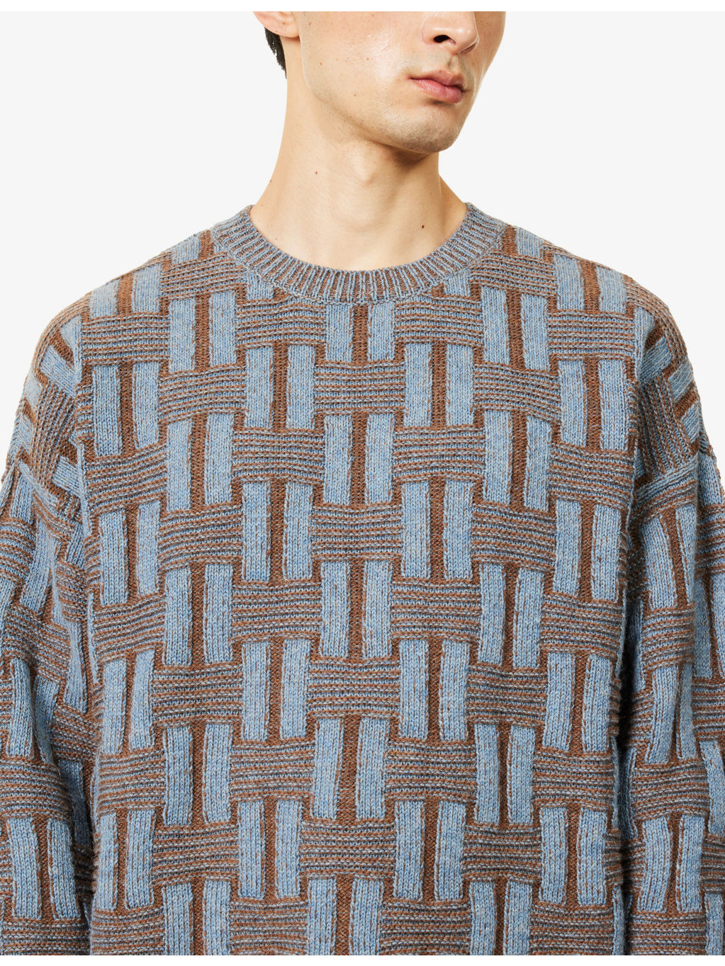 Patterned Knitted Wool Jumper - 5
