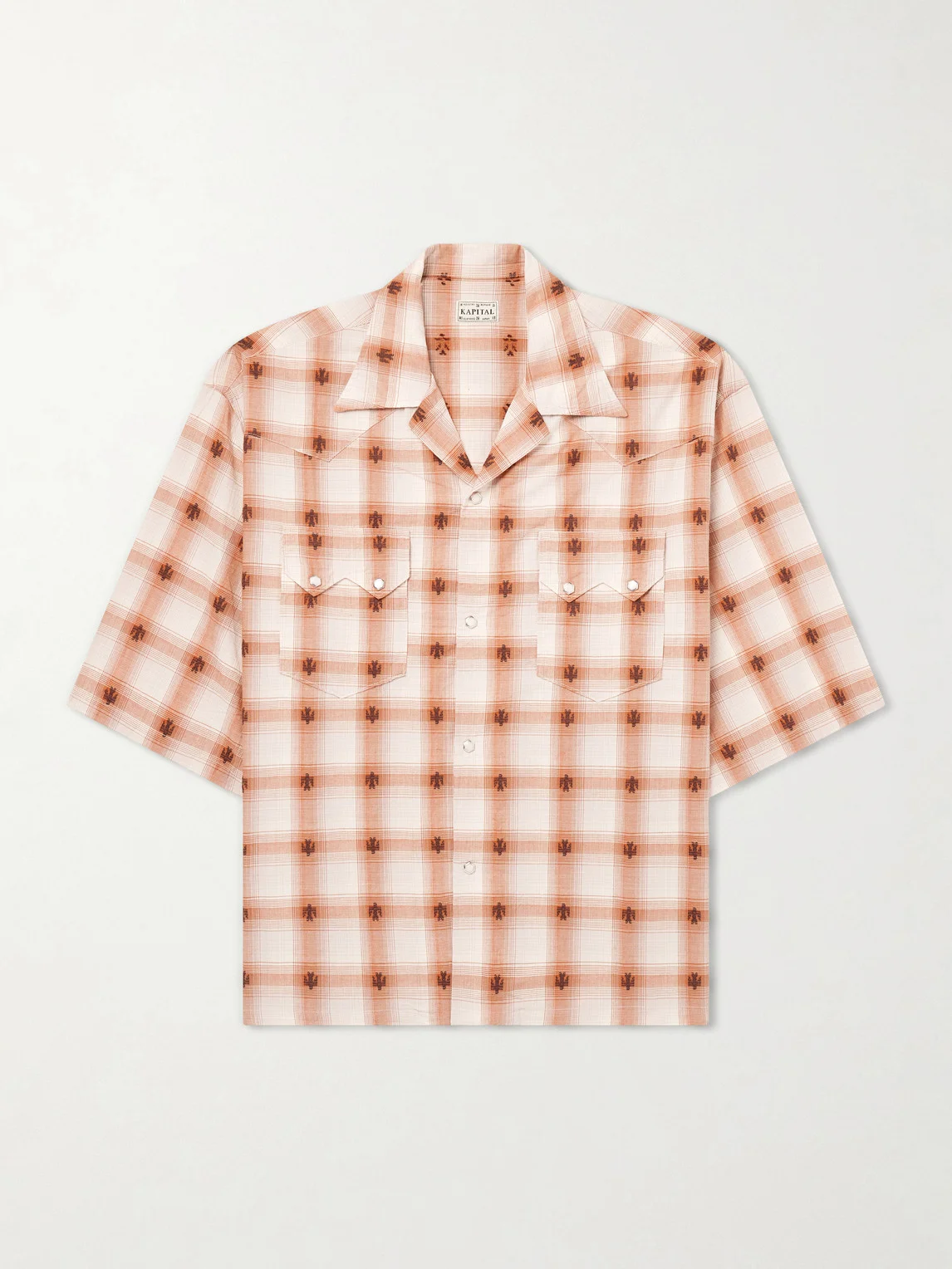 Camp-Collar Checked Cotton Western Shirt - 1