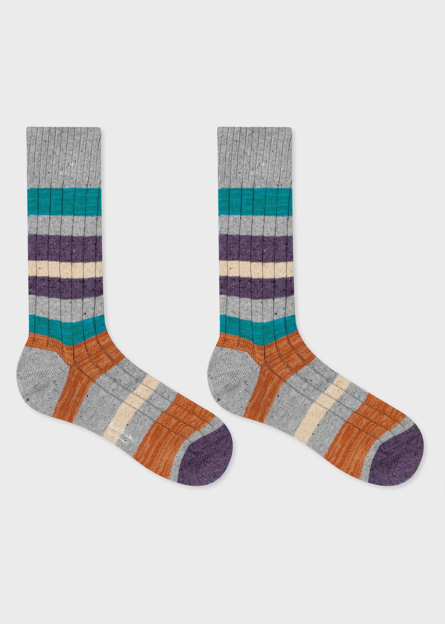 Grey Chunky Stripe Socks - 2