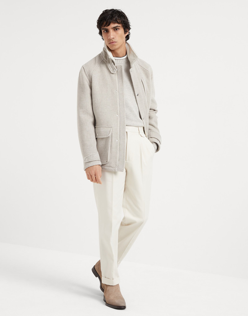 Virgin 모직과 cashmere 두 배 피복 분야 재킷 코드로이 삽입 5