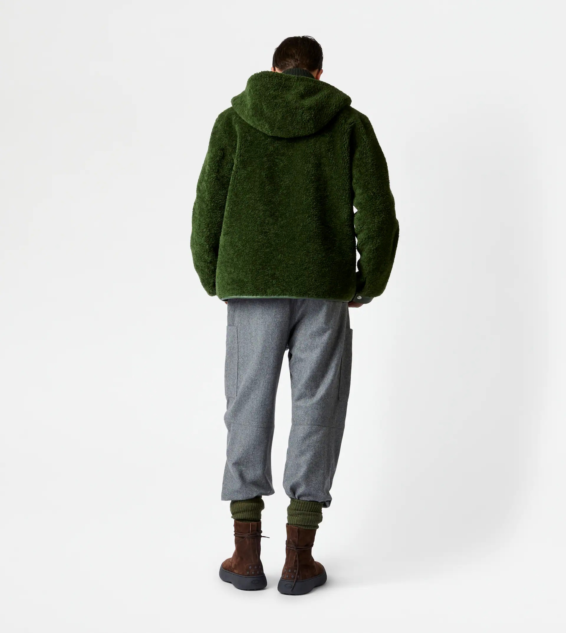 TOD'S JACKET WITH LEATHER INSERTS - GREEN - 3