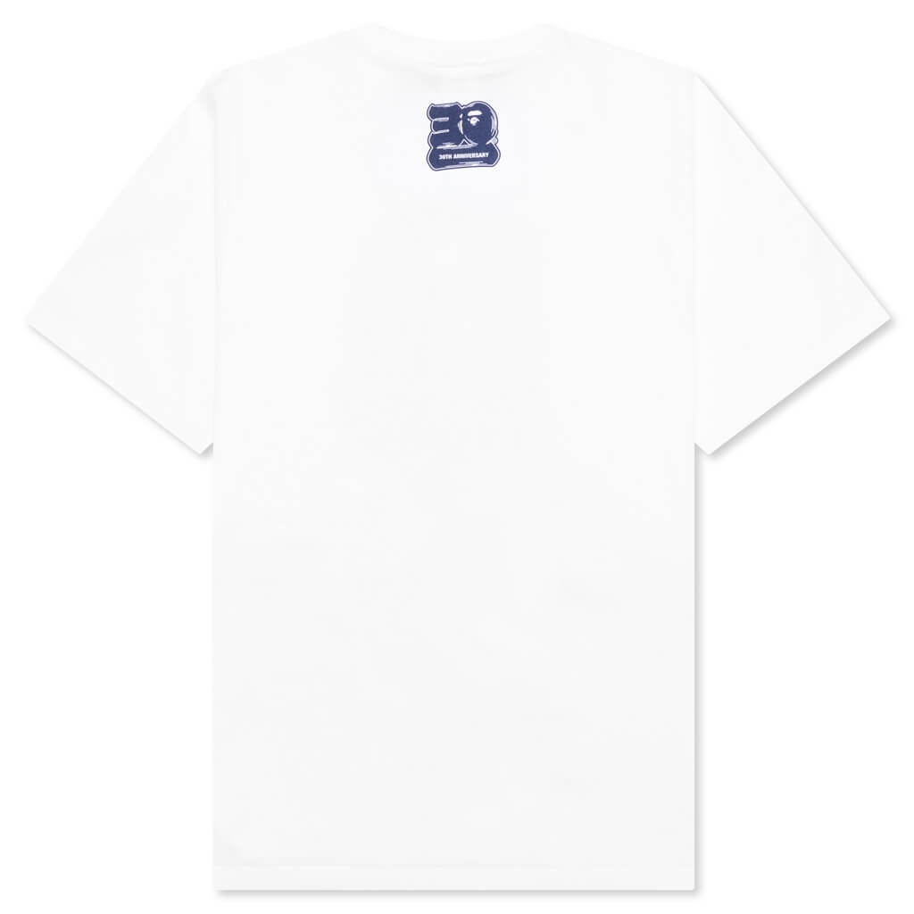 BAPE 30TH ANNIVERSARY TEE #1 M - WHITE/NAVY - 2