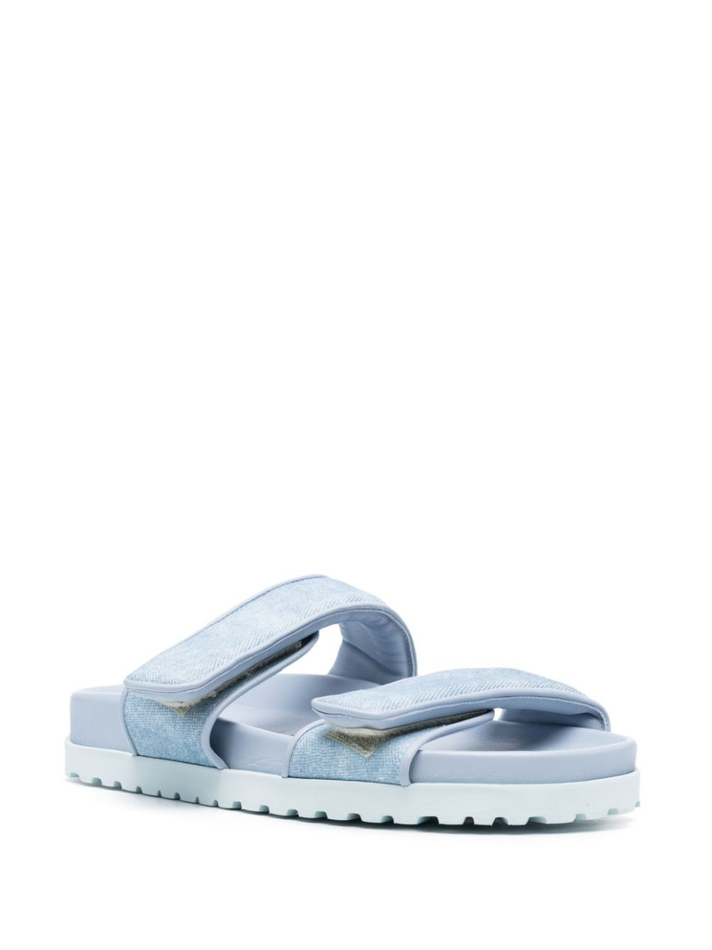 GIABORGHINI touch-strap denim slides outlook