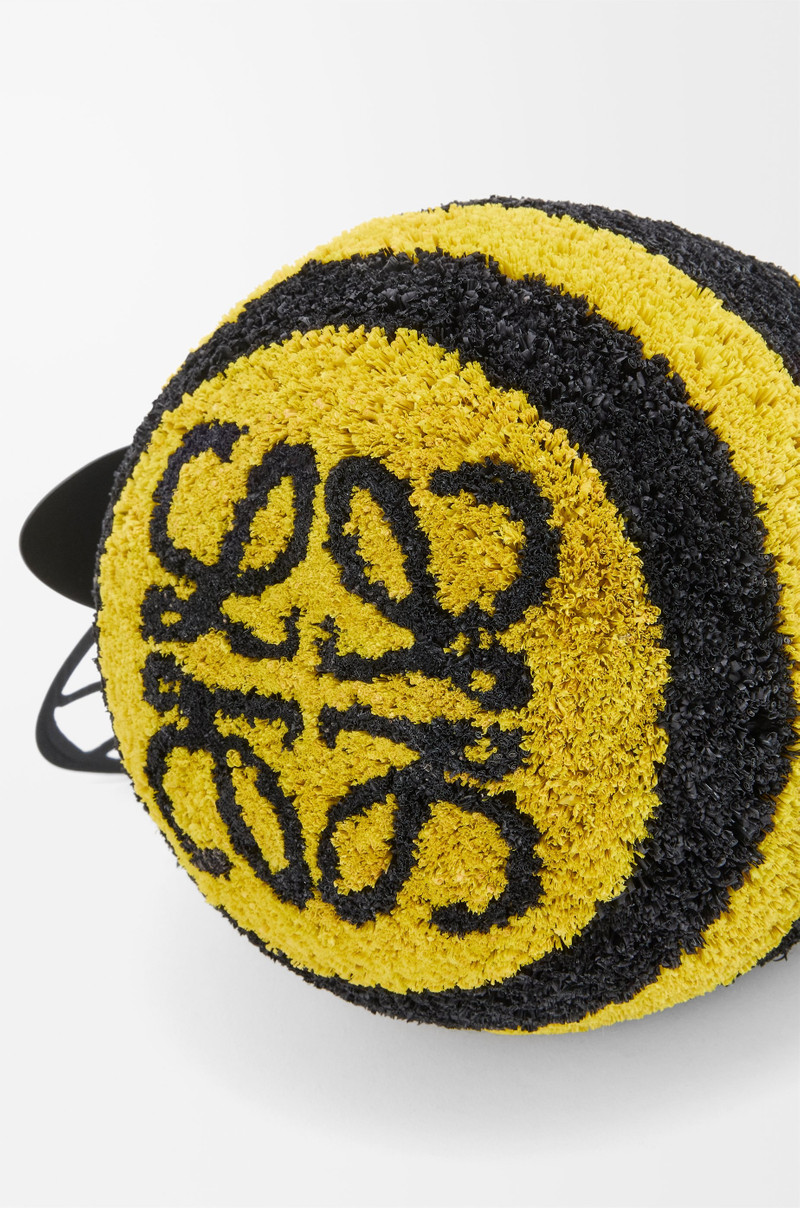 Bee basket in raffia and calfskin 8