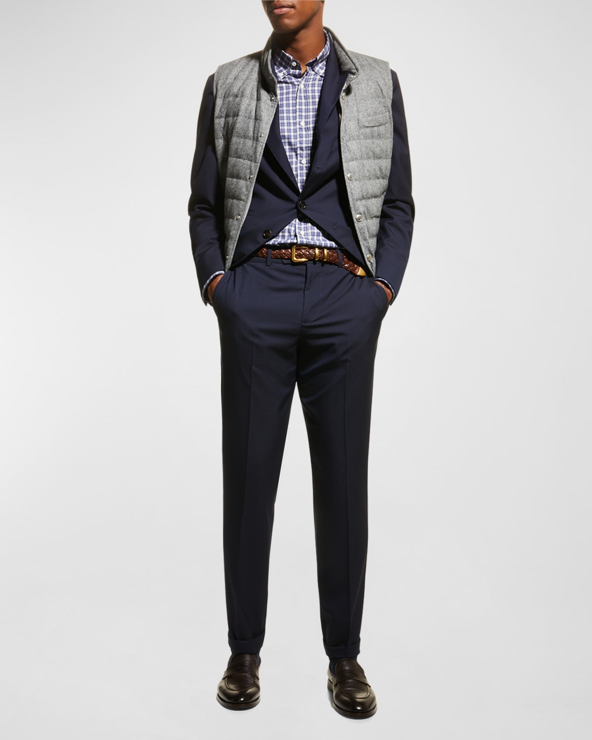 Men's Wool Three-Button Two-Piece Suit - 3