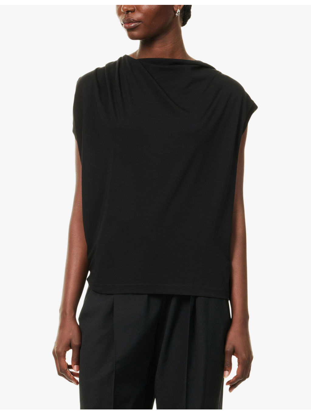 Scarf Tee Draped Jersey T-Shirt - 3