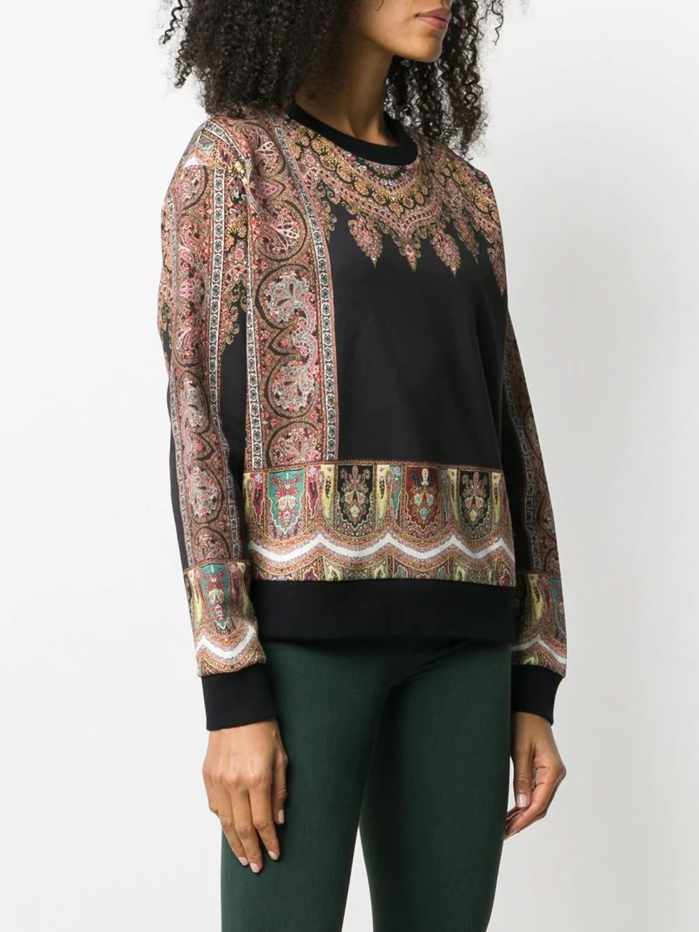 paisley print panel sweatshirt - 3