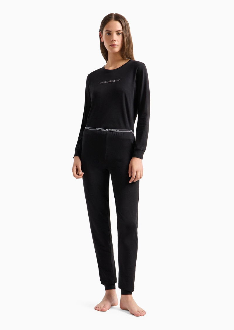 EMPORIO ARMANI ASV Essential logo studs organic-cotton pyjamas outlook