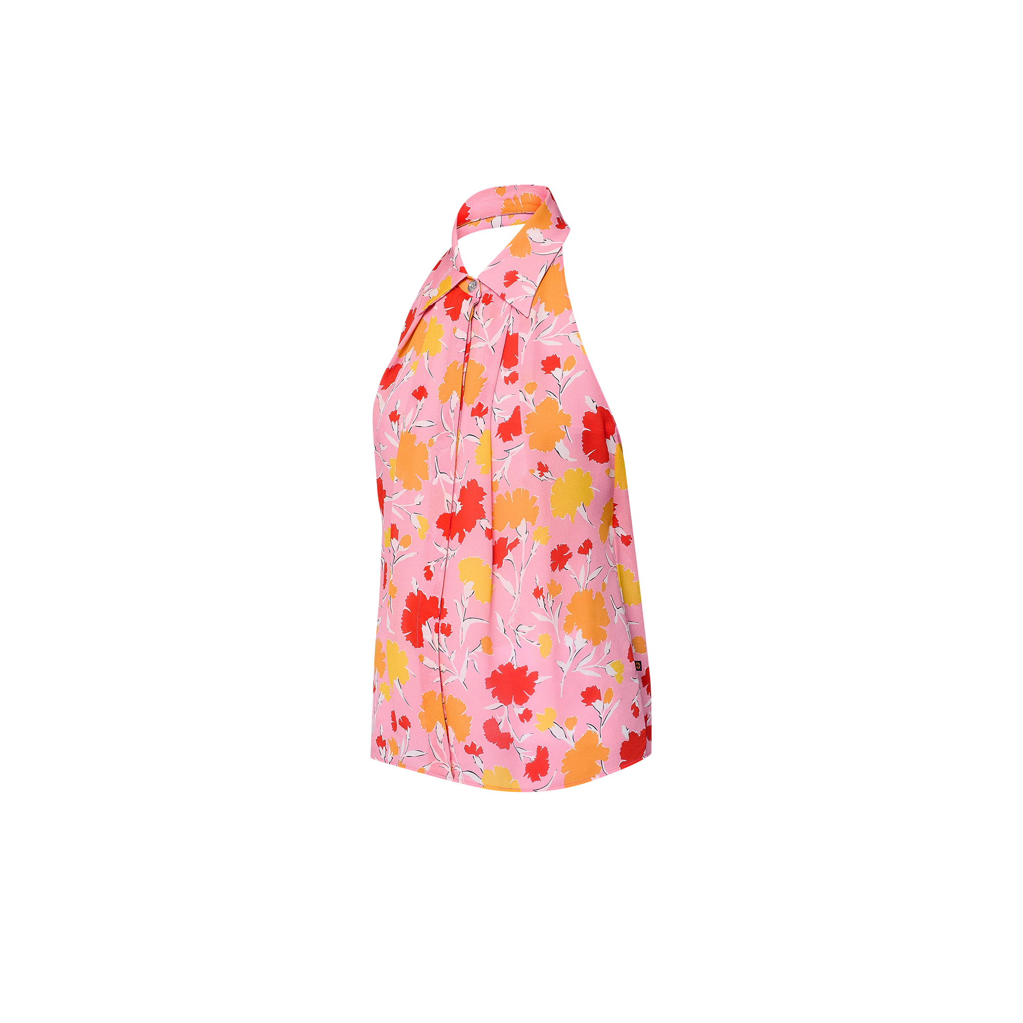 Carnation Print Tailored Halter Top - 2