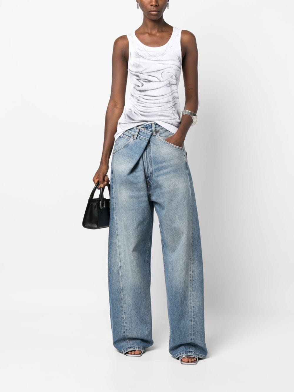 Ines asymmetric wide-leg jeans - 2