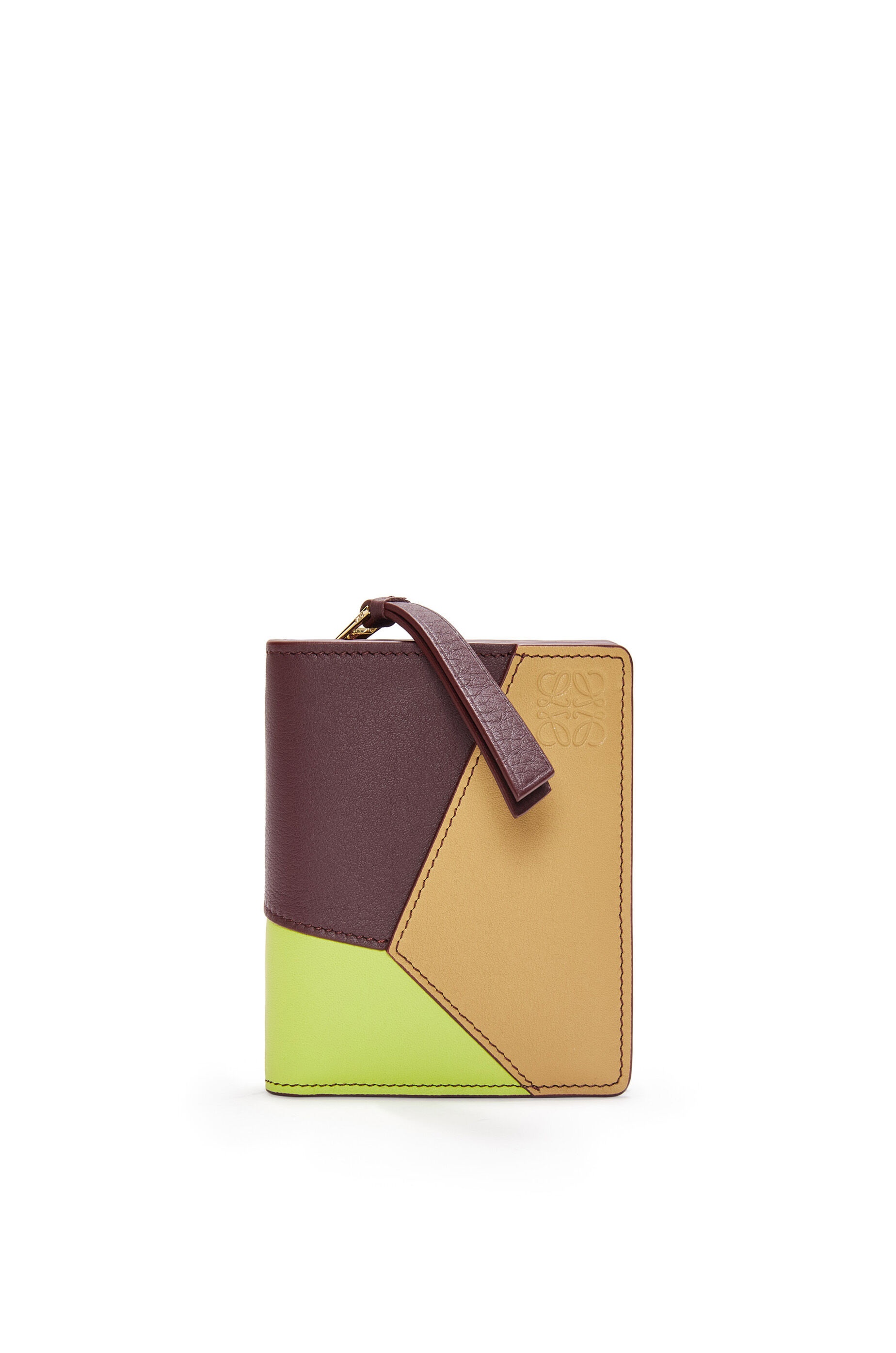 Puzzle compact zip wallet in classic calfskin 1