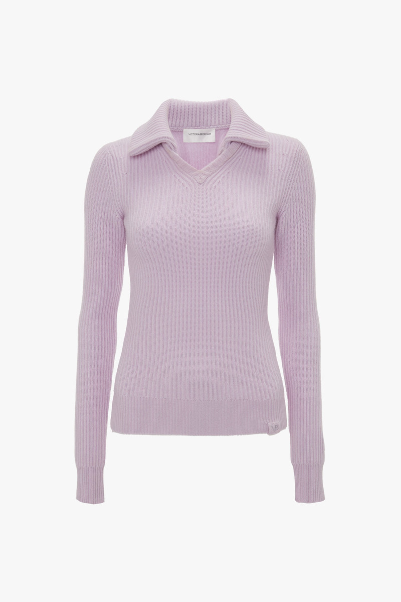 Double Collared Jumper In Petunia - 1