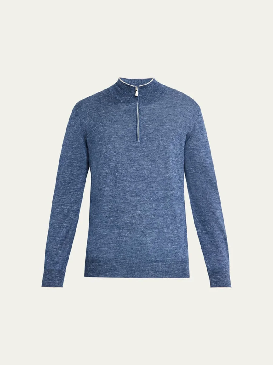 Men's Cashmere Knit Quarter-Zip Sweater - 1