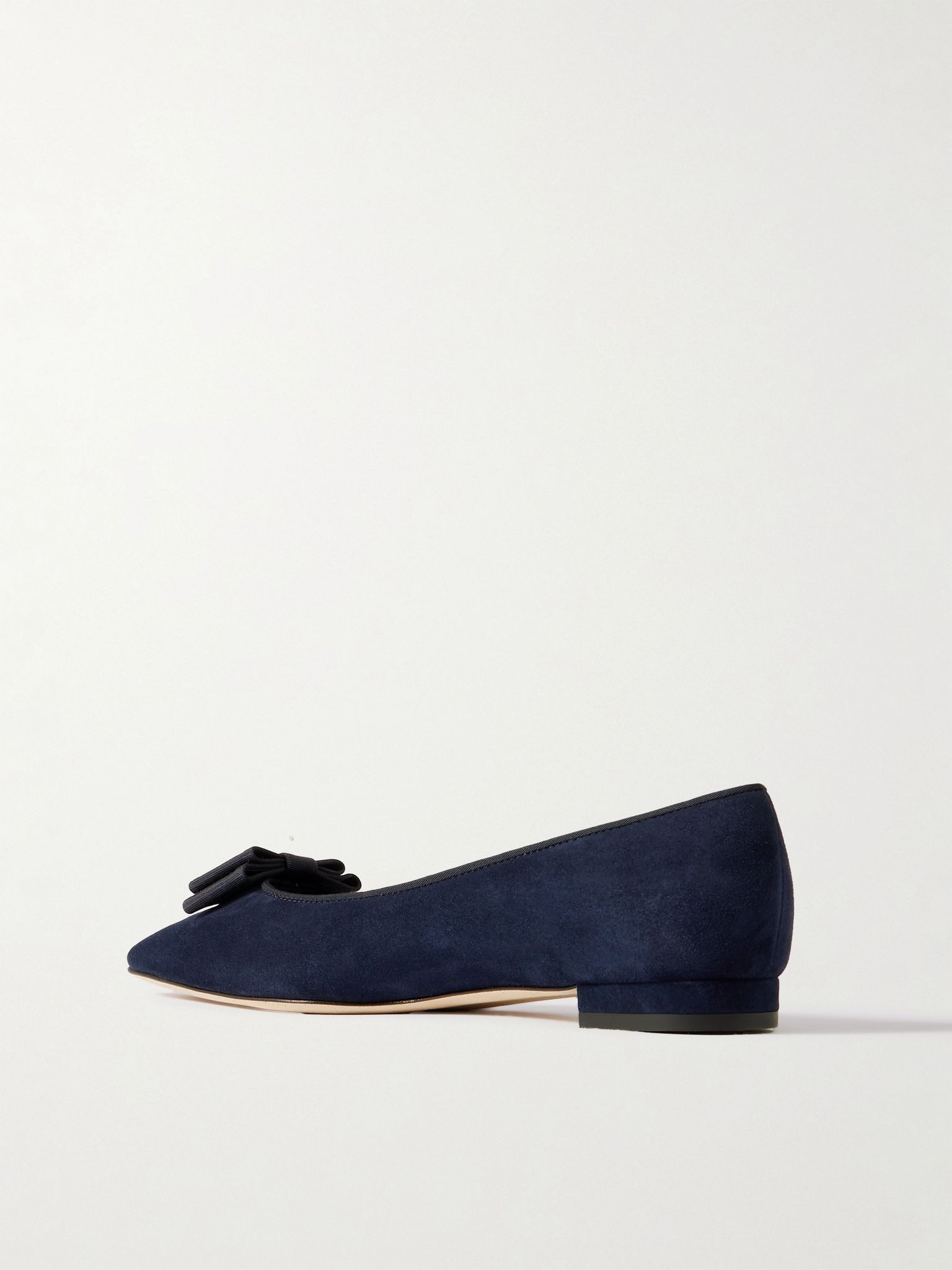 Reador 10 bow-detailed suede point-toe flats Navy - 3