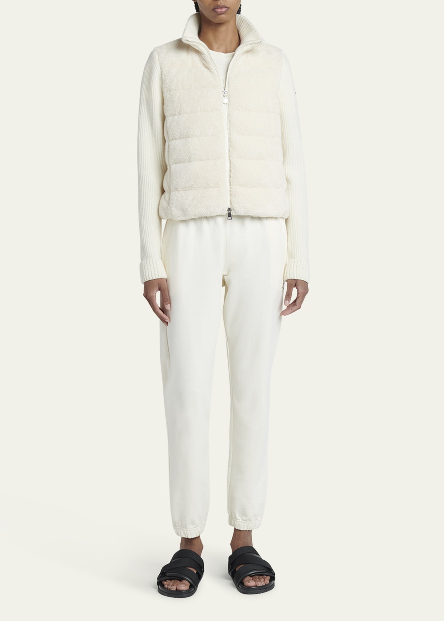 Quilted Combo Zip-Front Cardigan - 2