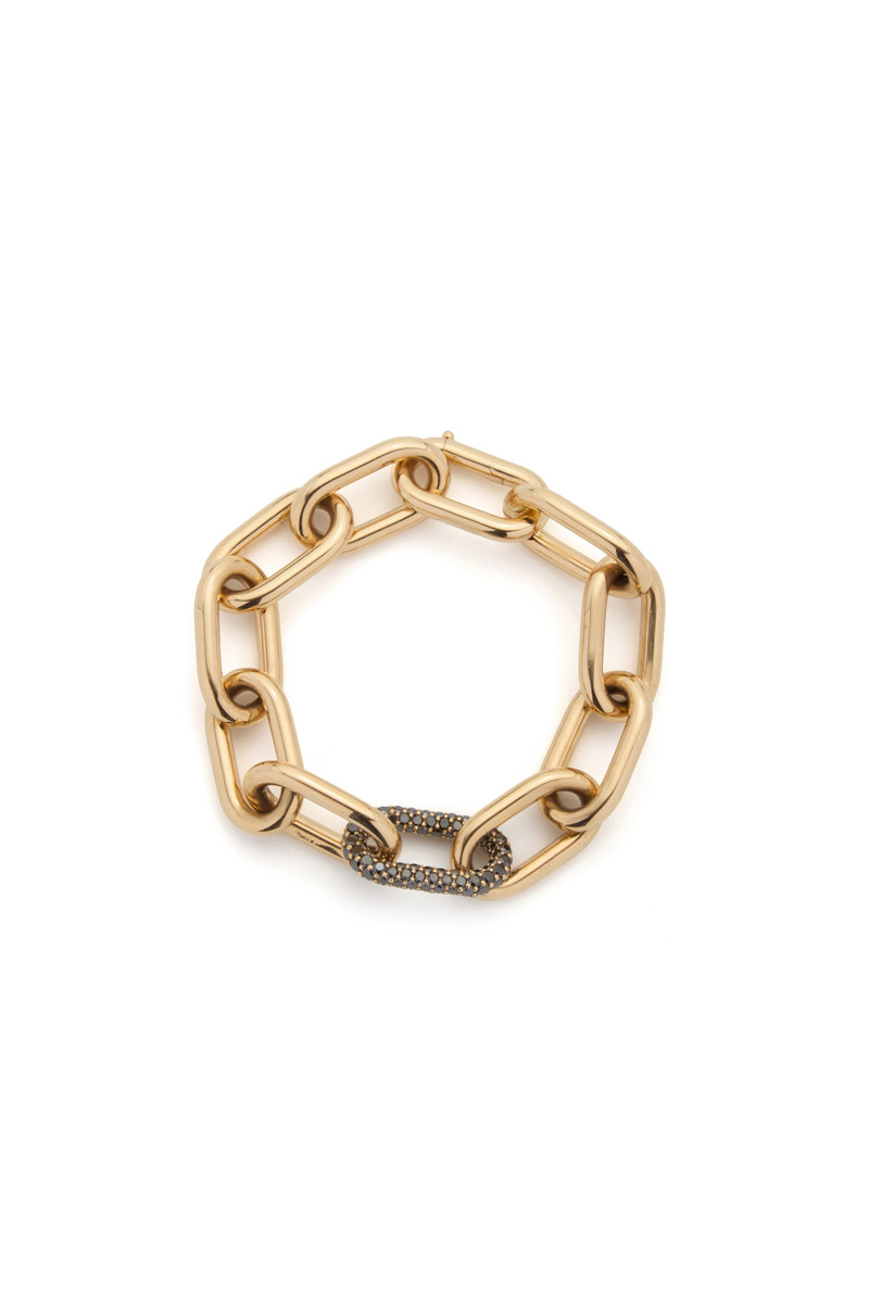 GABRIELA HEARST Pave Link Bracelet in 18K Yellow Gold & Black Diamonds (Classic Links) outlook