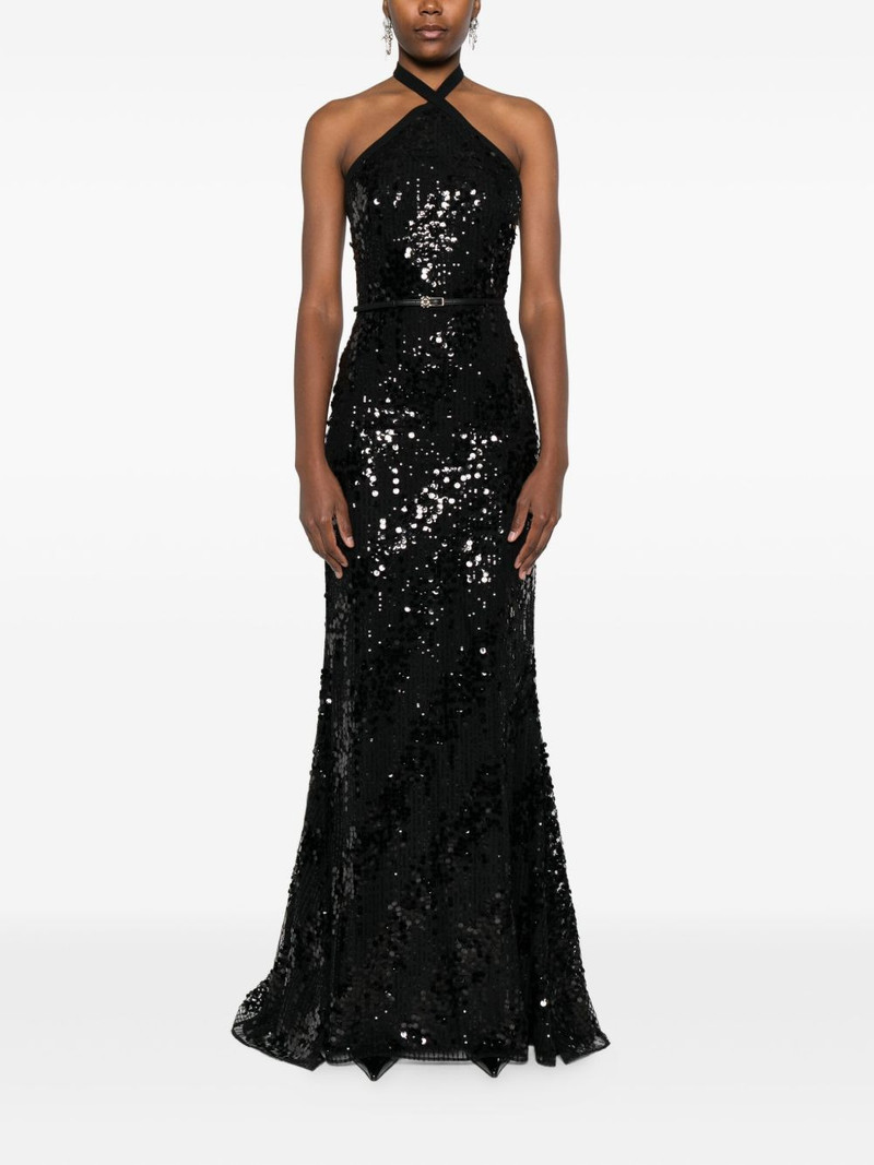 ELIE SAAB halter-neck sequin dress outlook