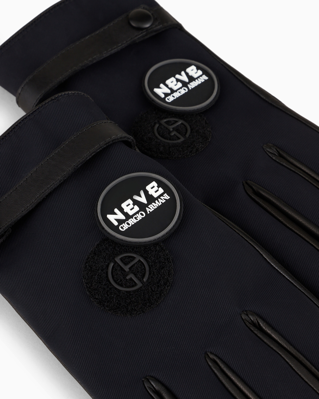GIORGIO ARMANI NEVE NAPPA-LEATHER AND TECHNICAL NYLON GLOVES - 3