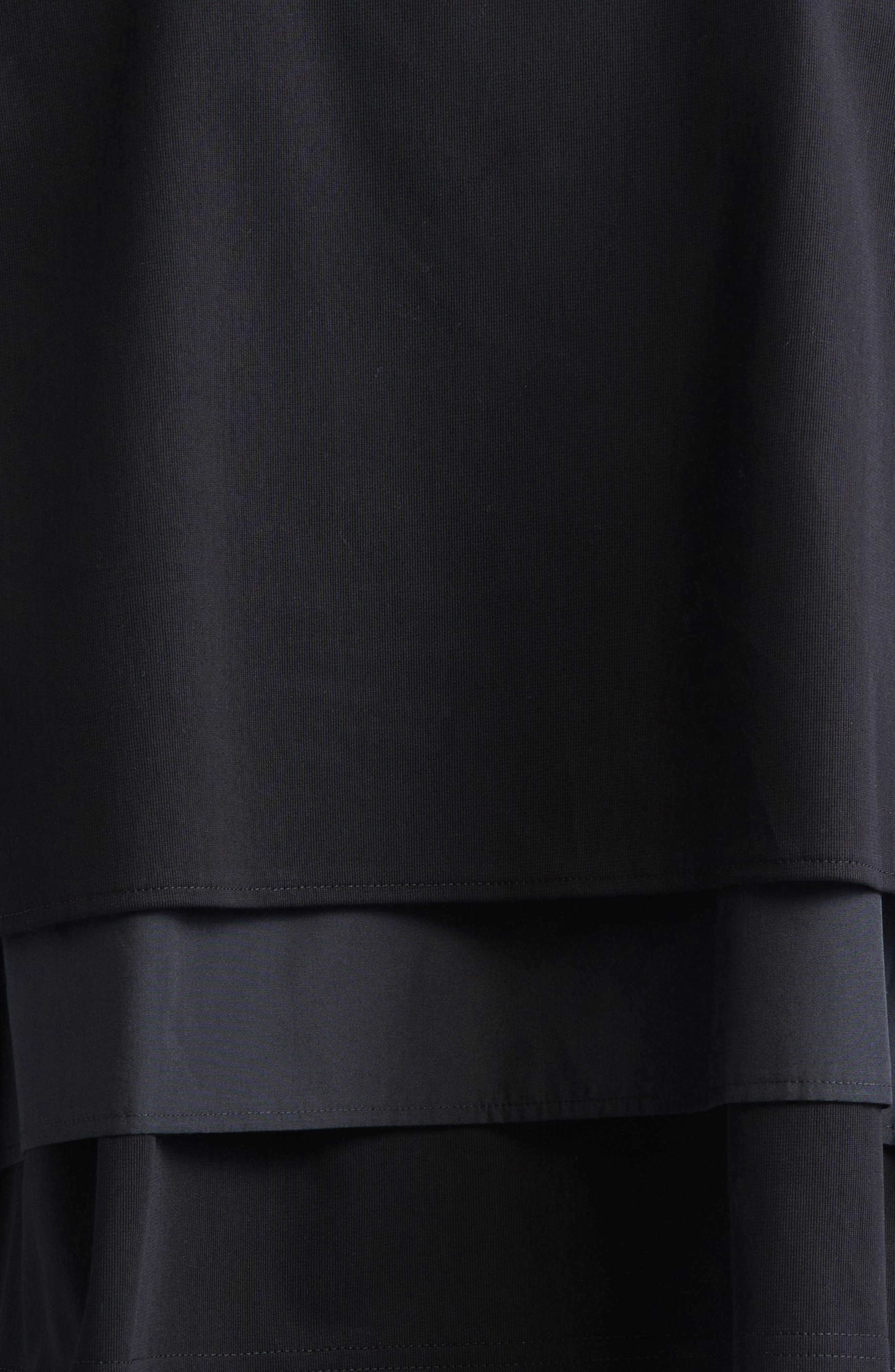 Sacai Mixed Media Poplin & Jersey Pocket T-Shirt in Black/Black at Nordstrom - 7