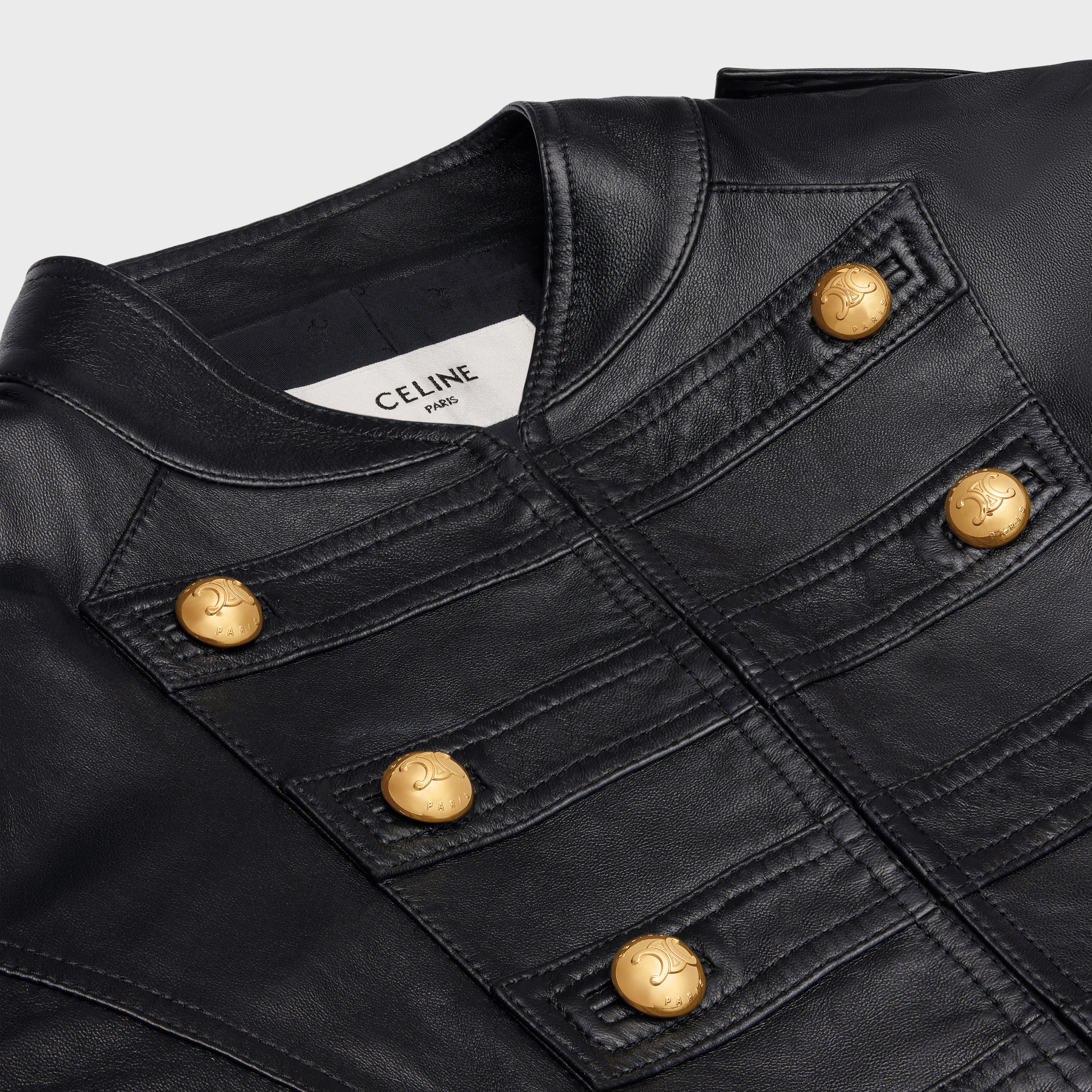 Military blouson jacket in soft lambskin - 3