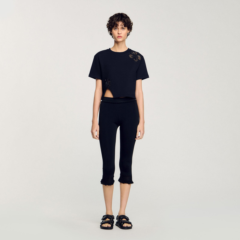 Sandro FLORAL EMBROIDERY T-SHIRT outlook