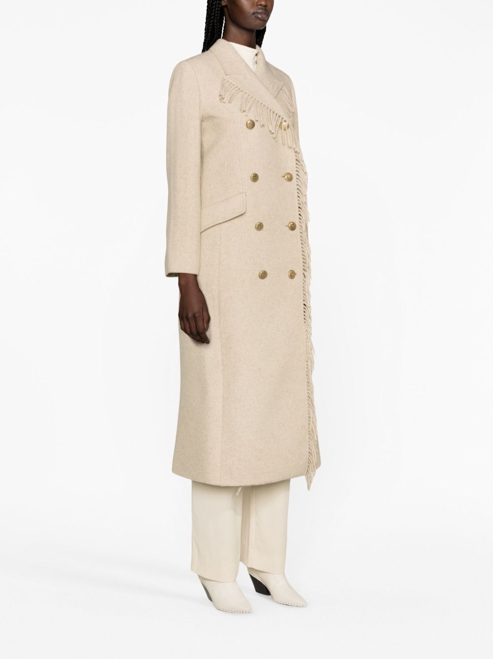 Gardeniia fringed long coat - 3