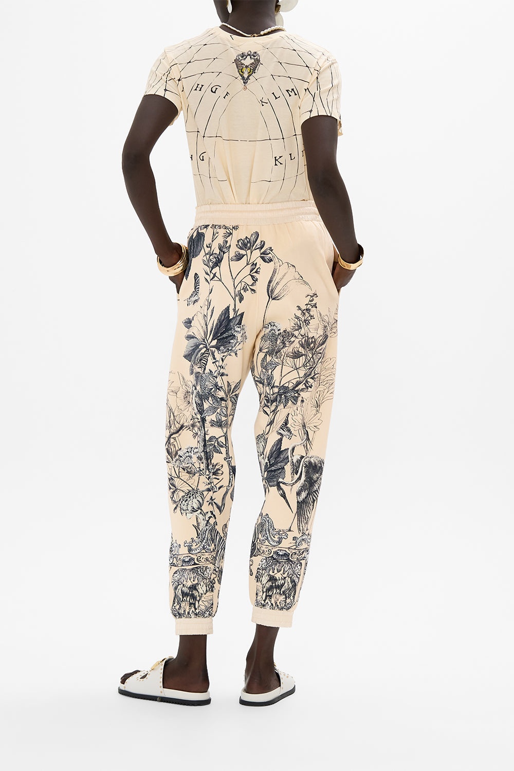 JERSEY TRACK PANT WITH SILK DETAILS - 3
