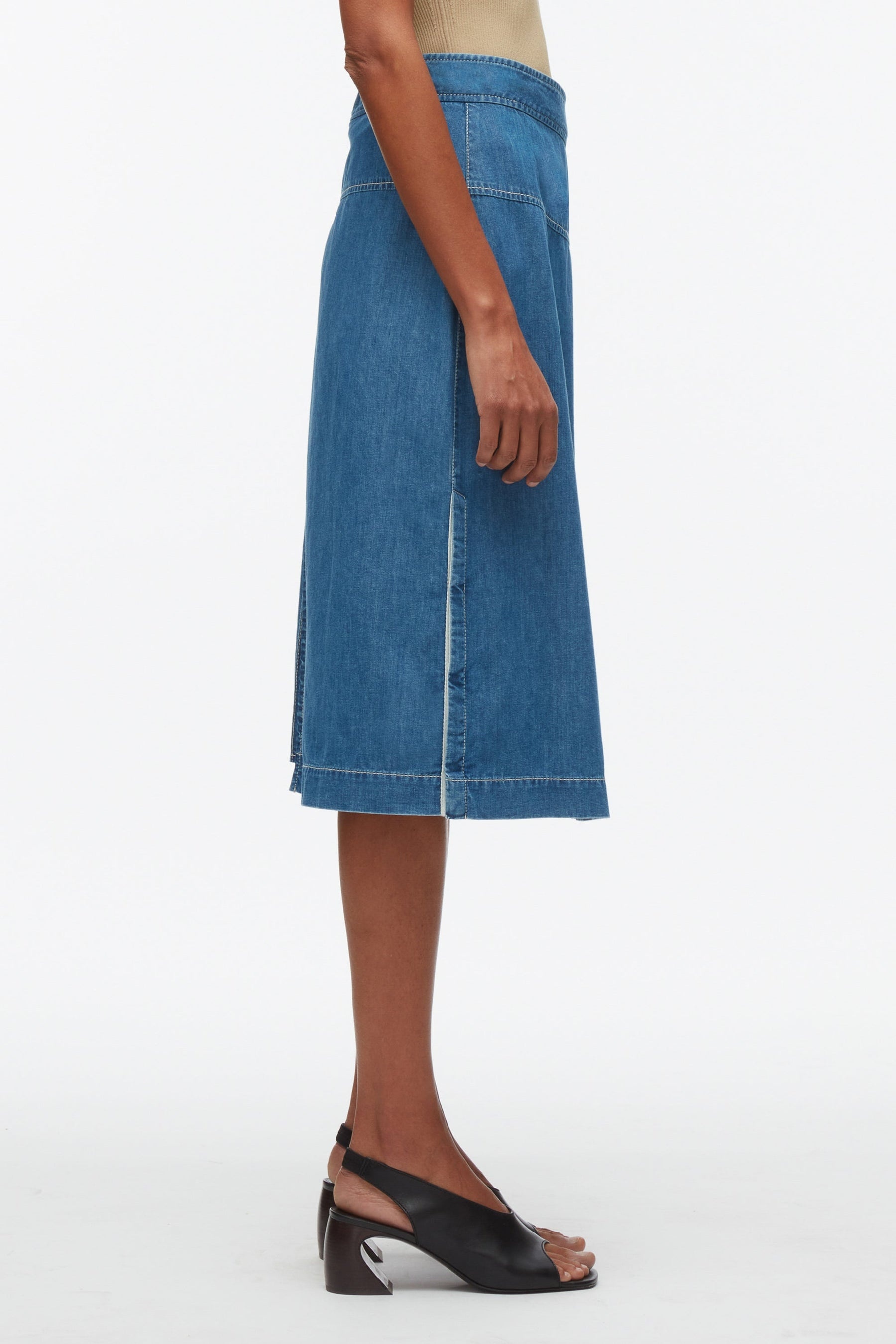 Chambray Wrap Skirt - 3