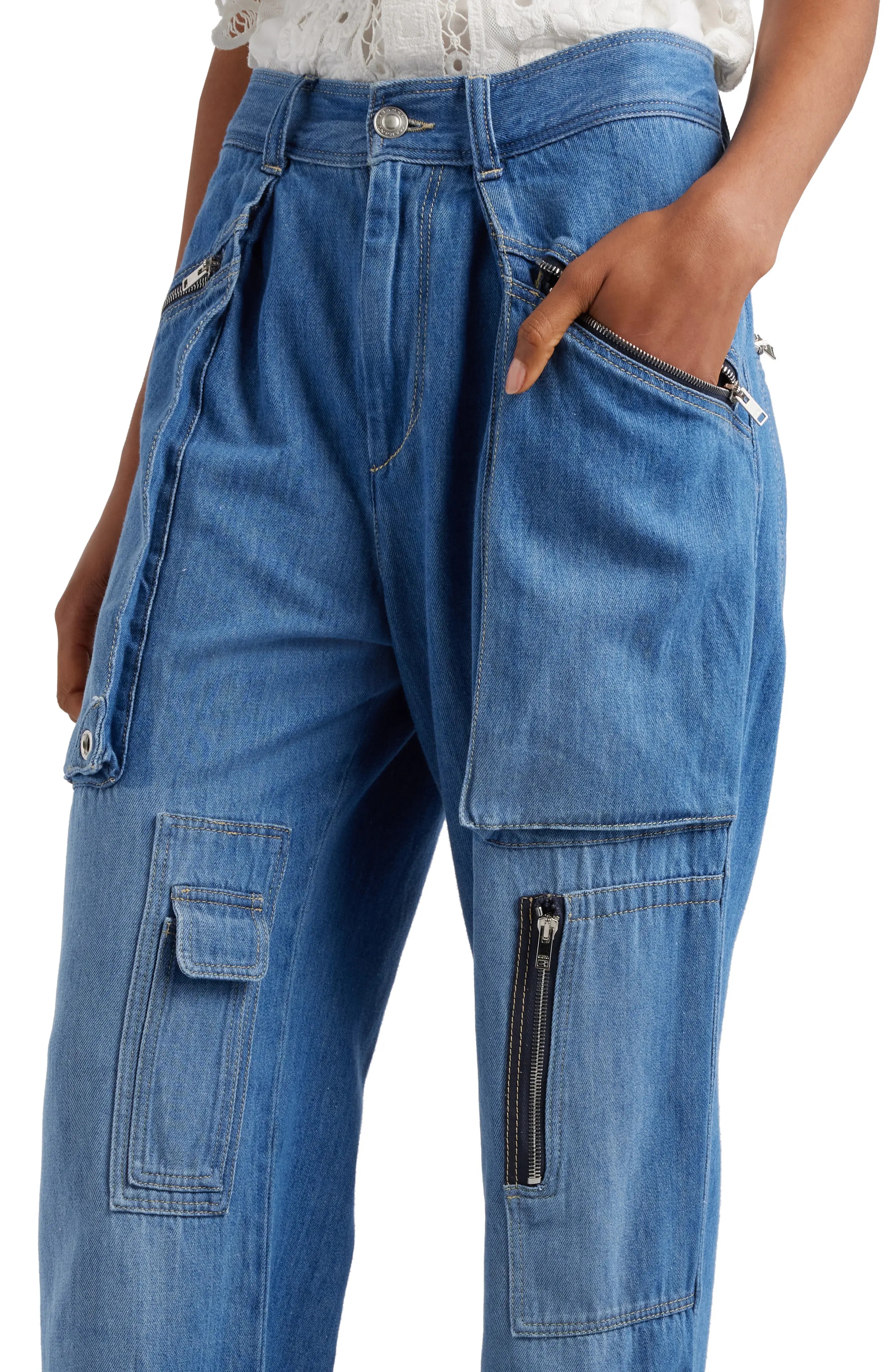 Juliette Nonstretch Denim Cargo Pants - 4