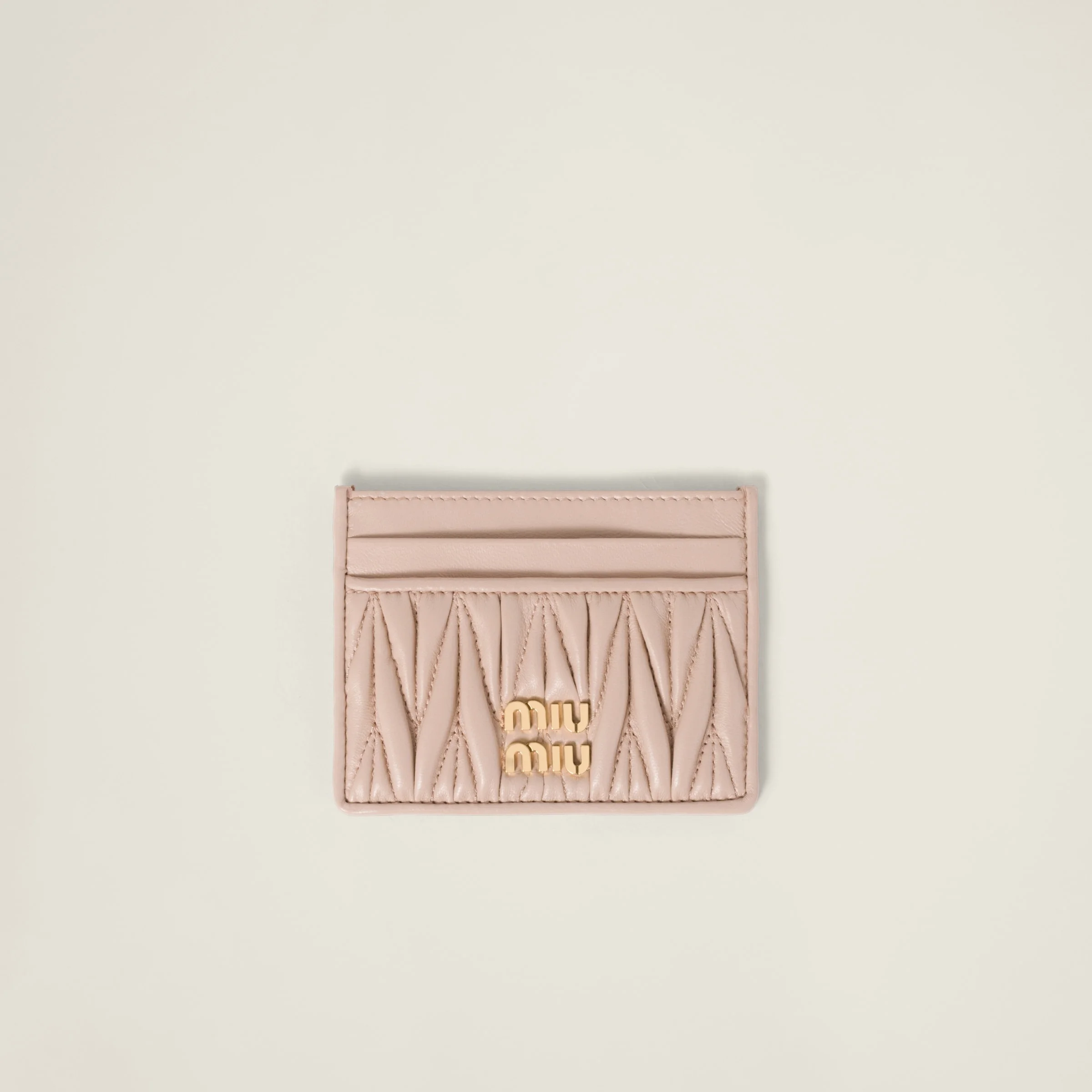 Matelassé nappa leather card holder - 1