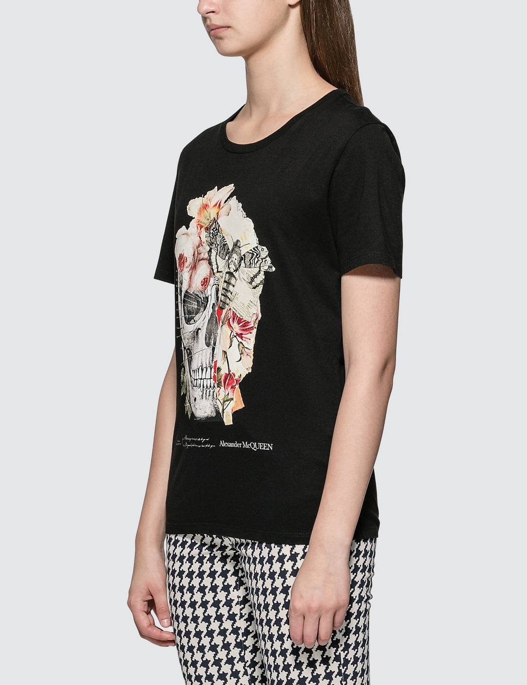 Floral Skull Print T-shirt - 2