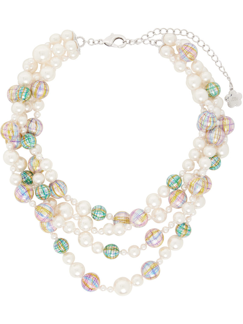 Painted Faux-Pearl Layered Necklace 1