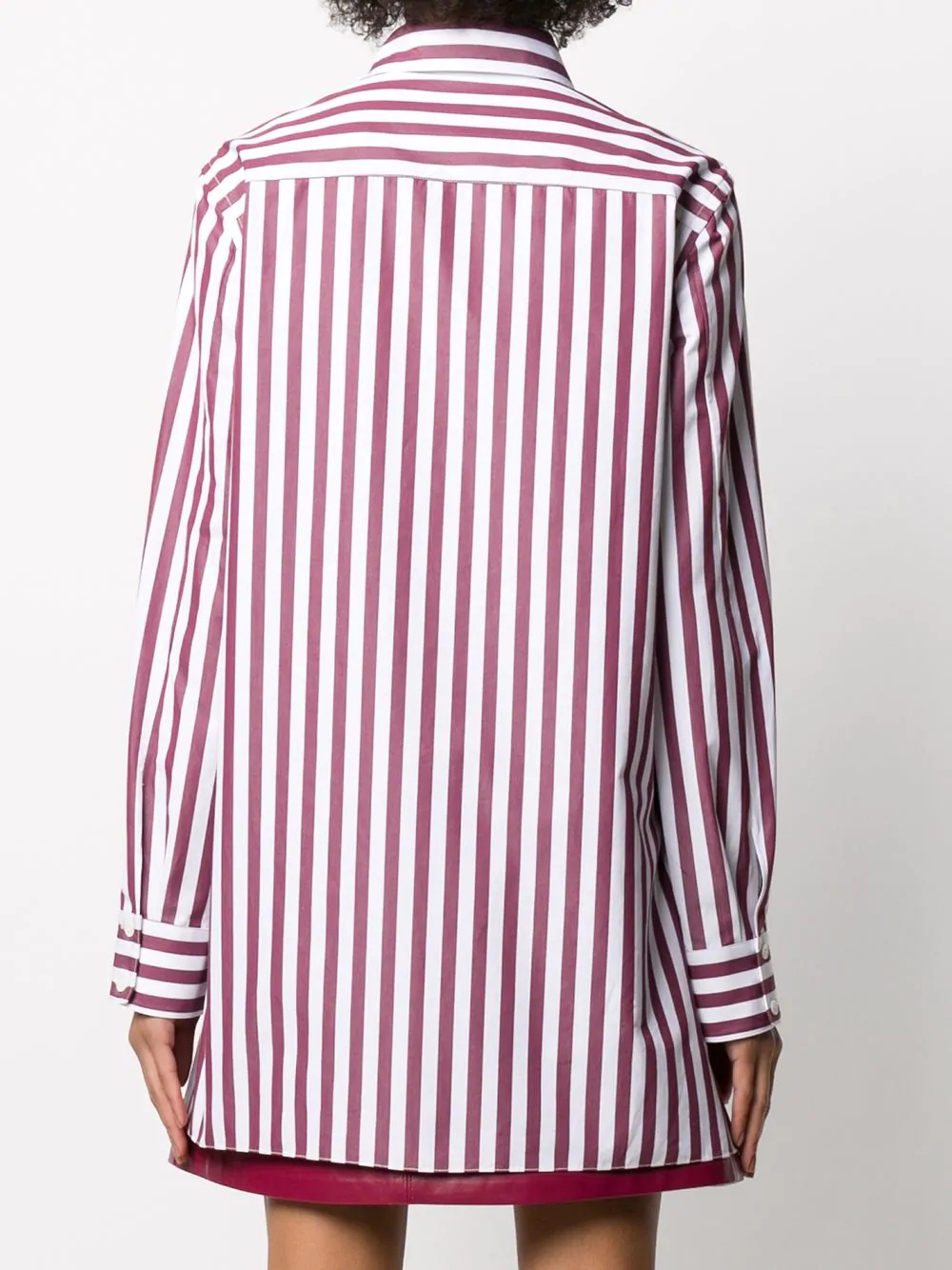 stripe pattern button up shirt - 4