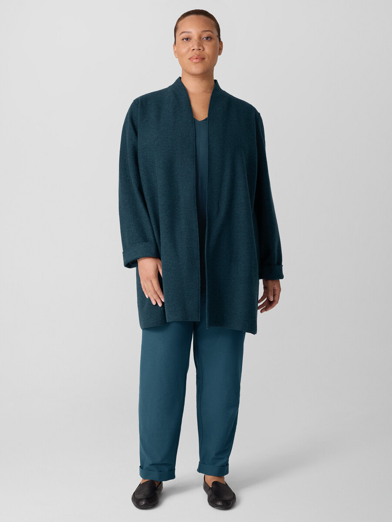 Lightweight Boiled Wool High Collar Jacket in Regenerative Wool 6