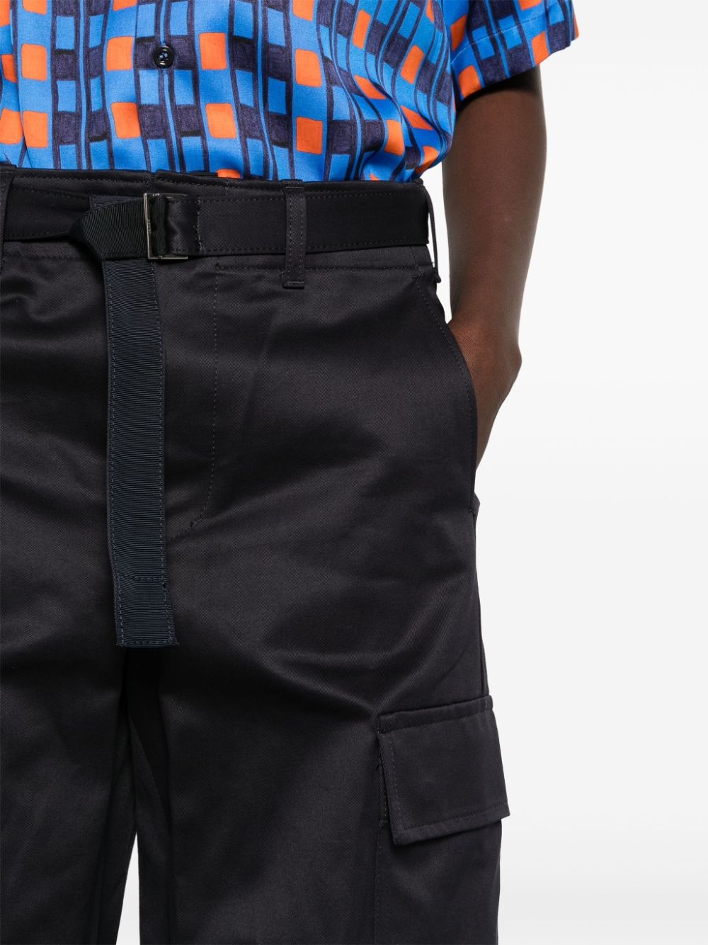 high-waist wide-leg cargo pants - 5