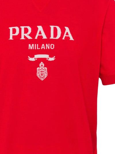 Prada intarsia logo knitted top outlook