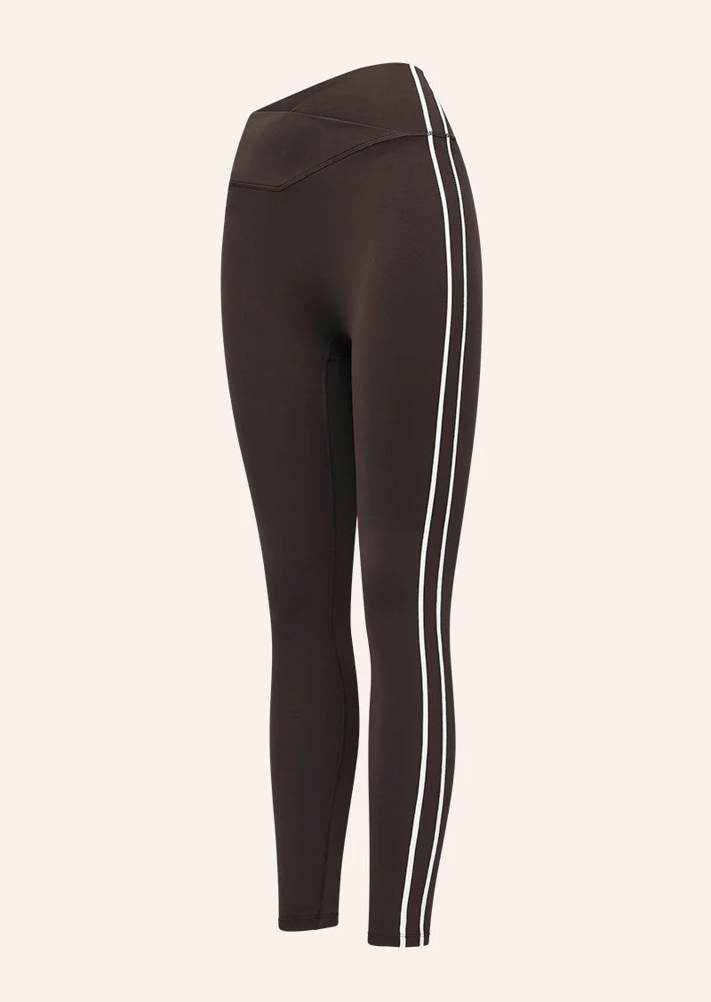 CLARITY FULL LENGTH LEGGING IN COFFEE & WHISPER WHITE - 1