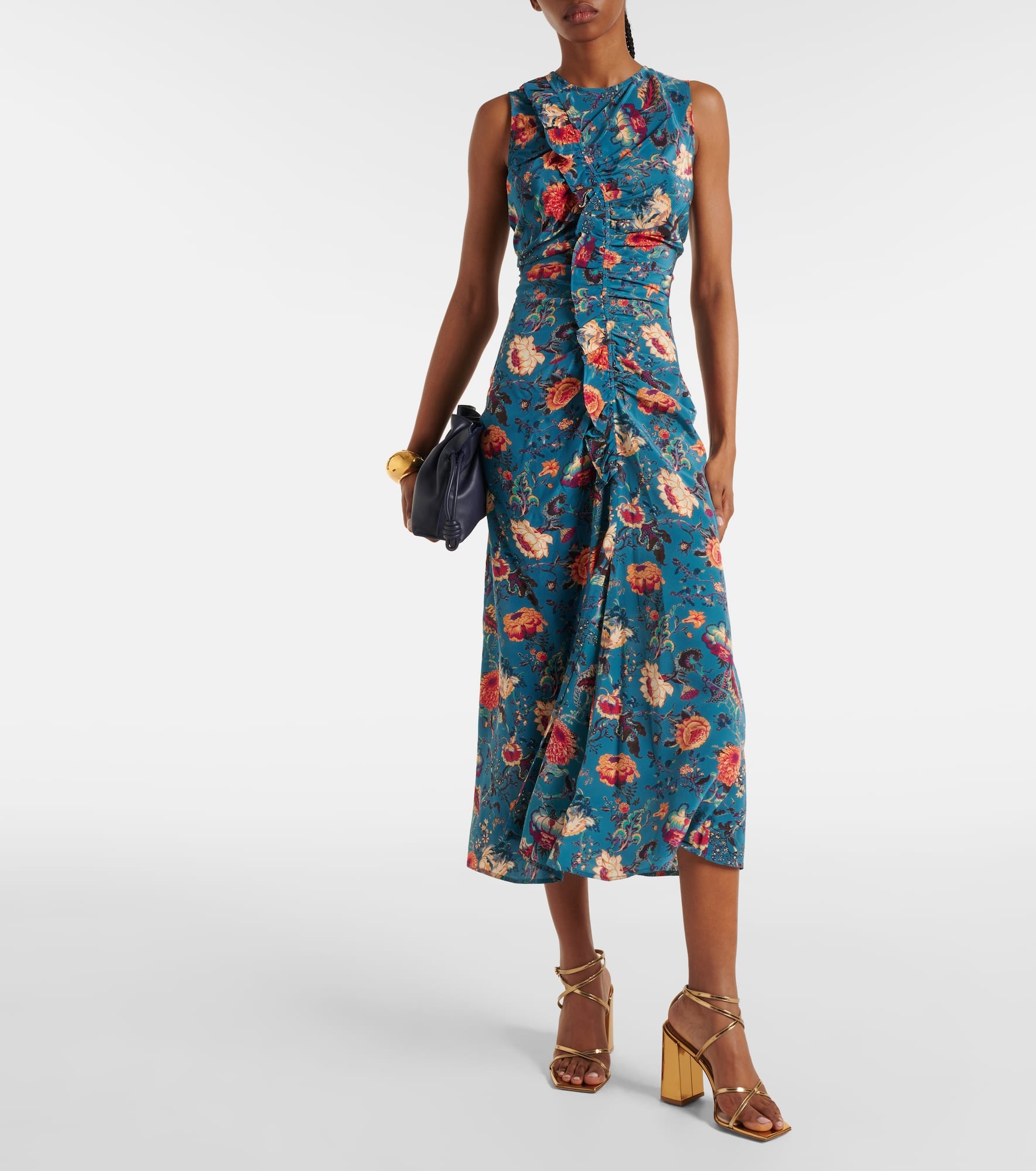 Lorna floral silk midi dress - 2