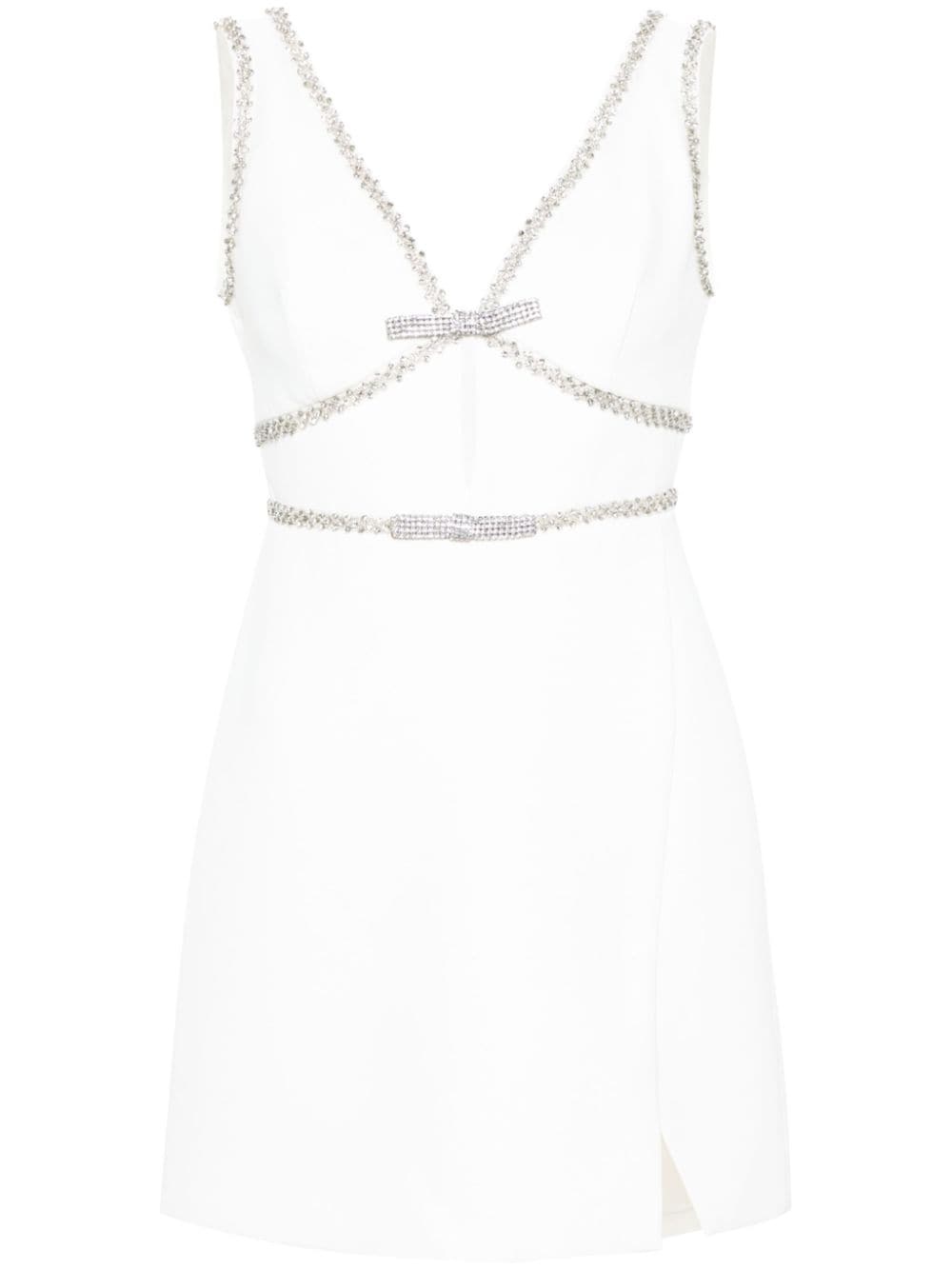 crystal-embellished mini dress - 1