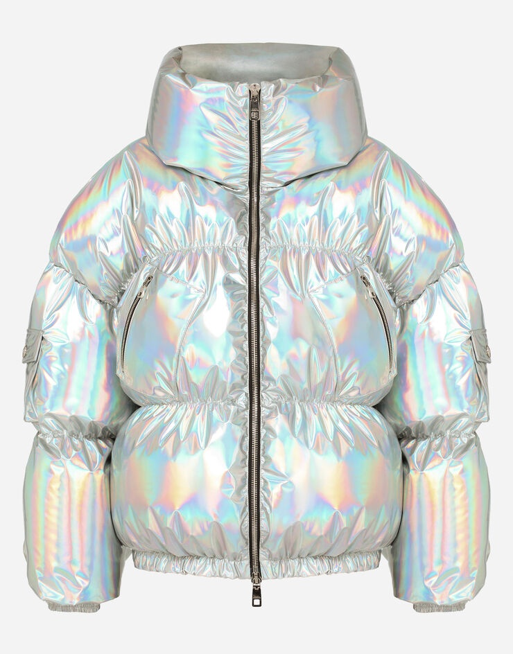 Holographic-effect technical nylon down jacket - 3