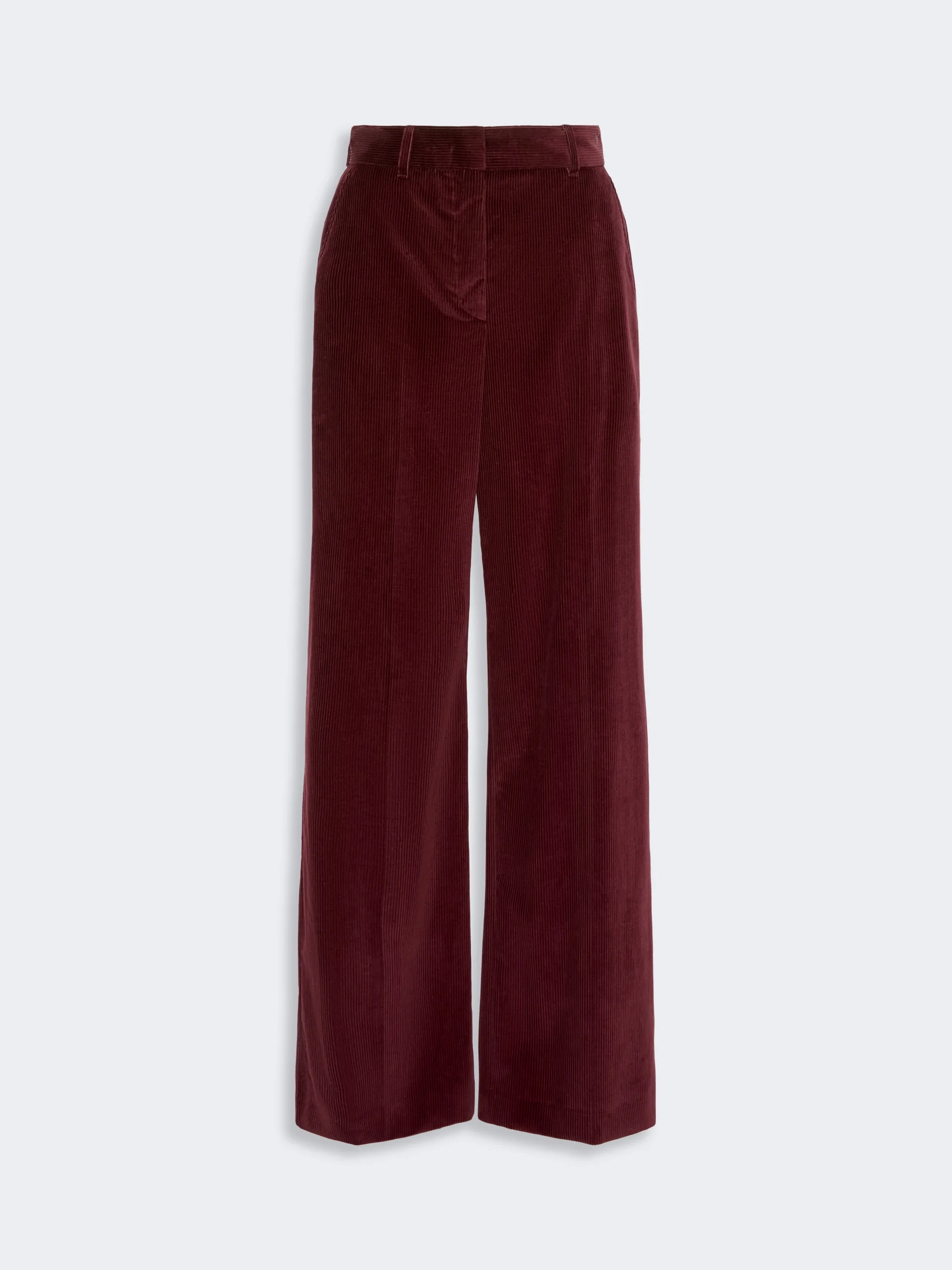TANIA Cotton velvet trousers - BORDEAUX - 1