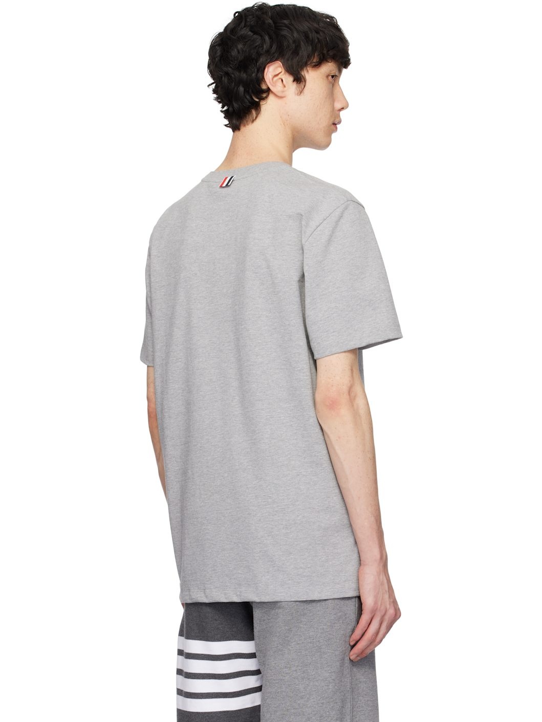 Gray Jersey Relaxed Side Slit T-shirt - 3