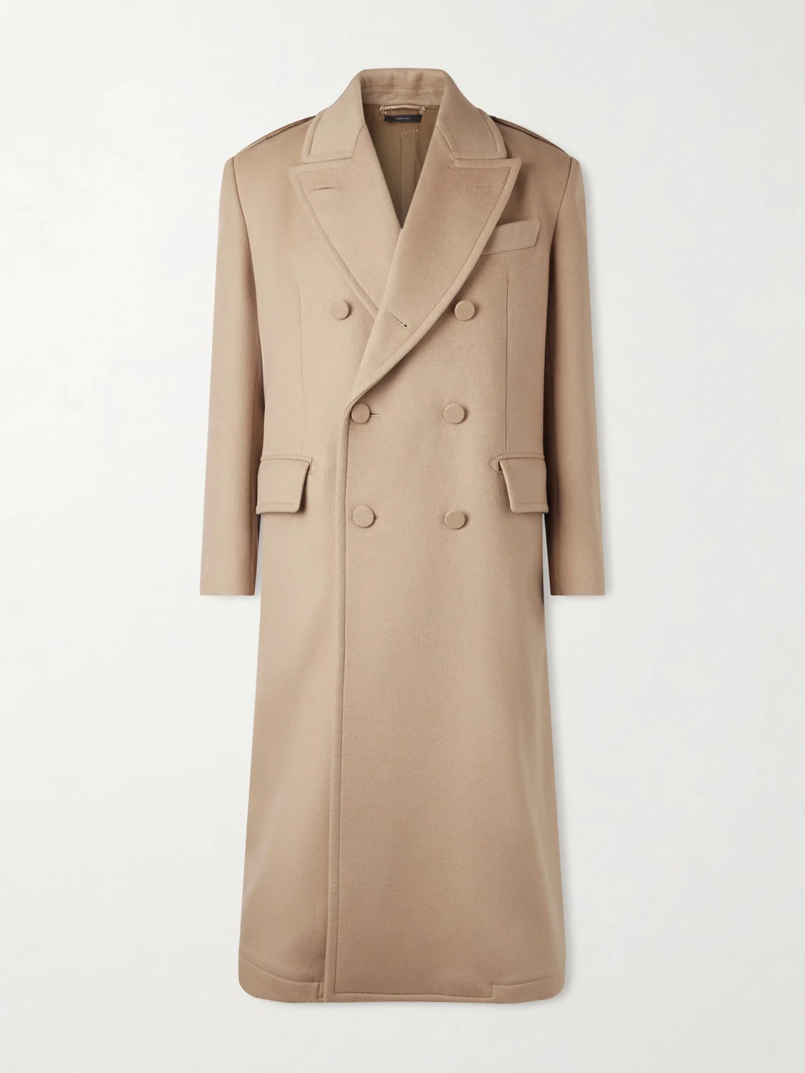 Double-Breasted Wool and Cashmere-Blend Coat - 1