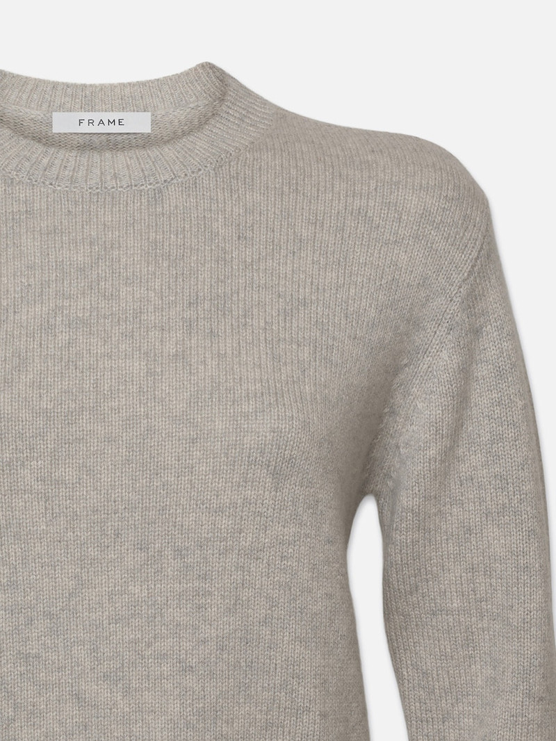Cashmere Clean Crew in Light Heather Grey 2