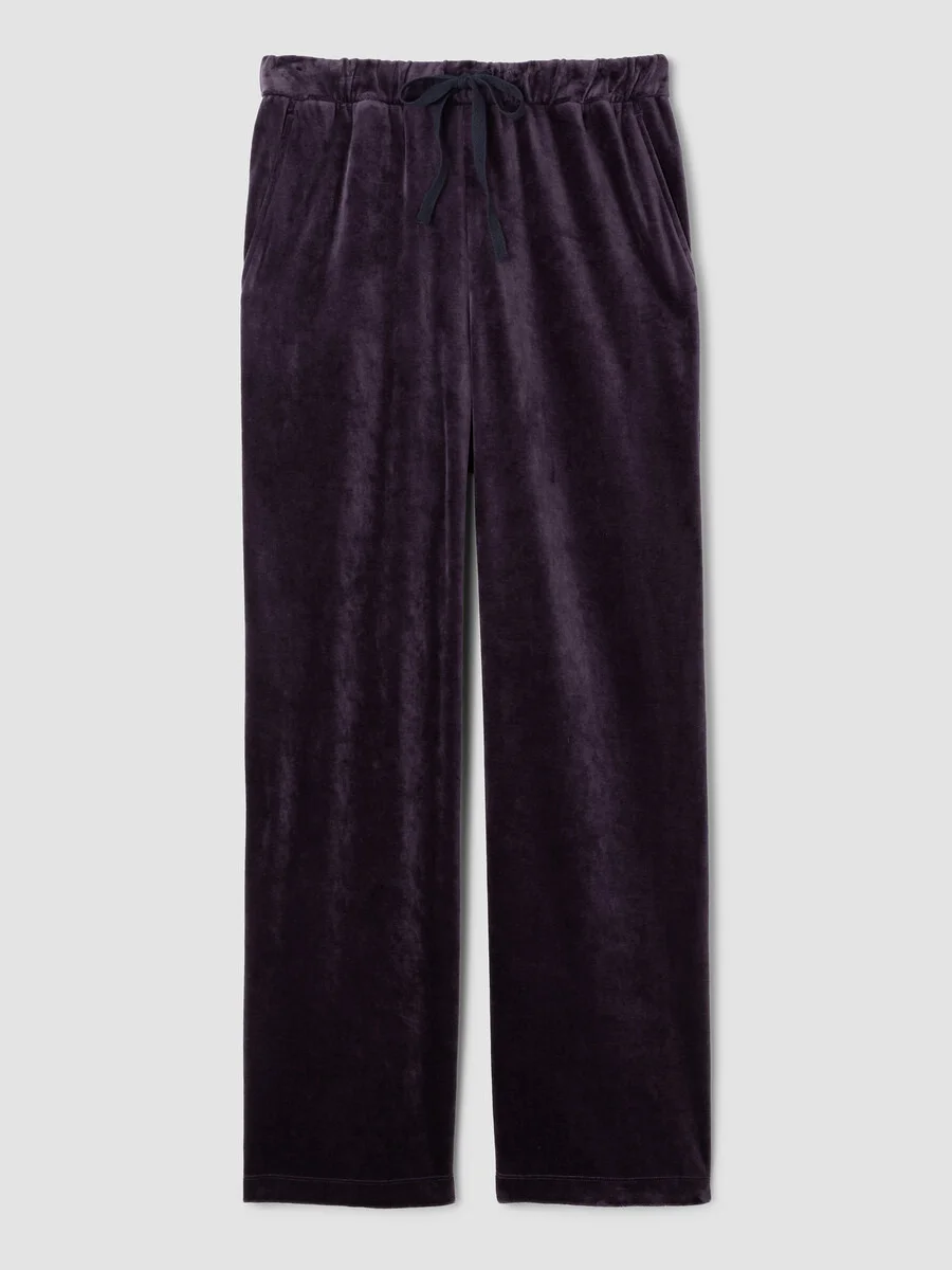 Cozy Velour Knit Wide-Leg Pant - 1
