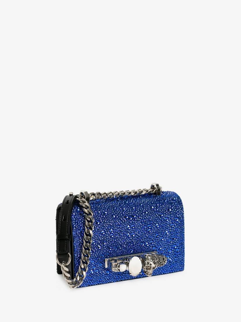 Women's Mini Jewelled Satchel in Electric Blue - 2