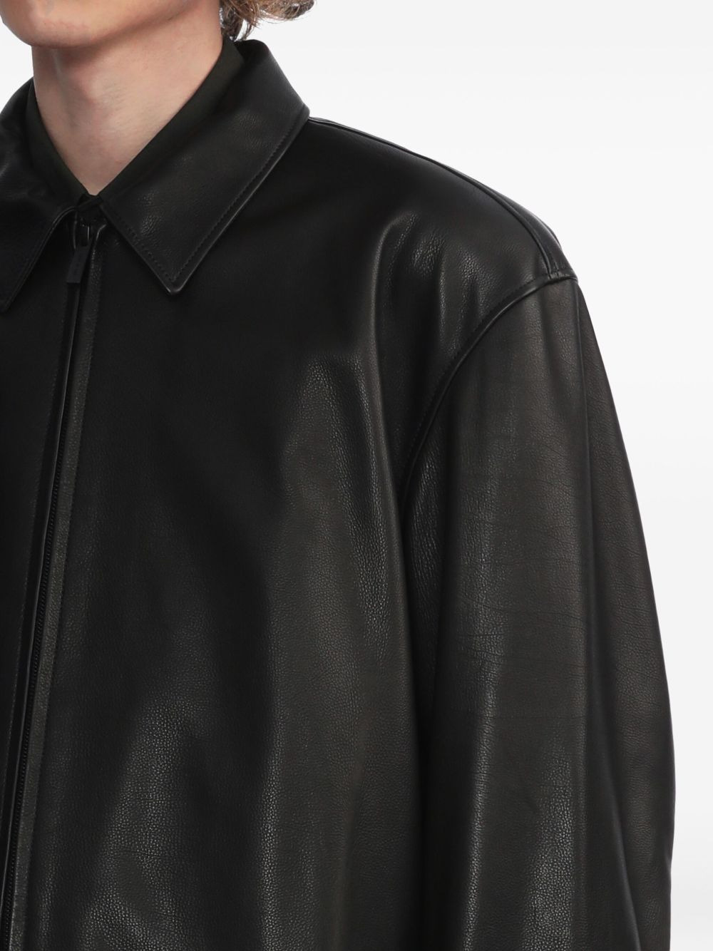 Rider zip-front leather jacket - 5