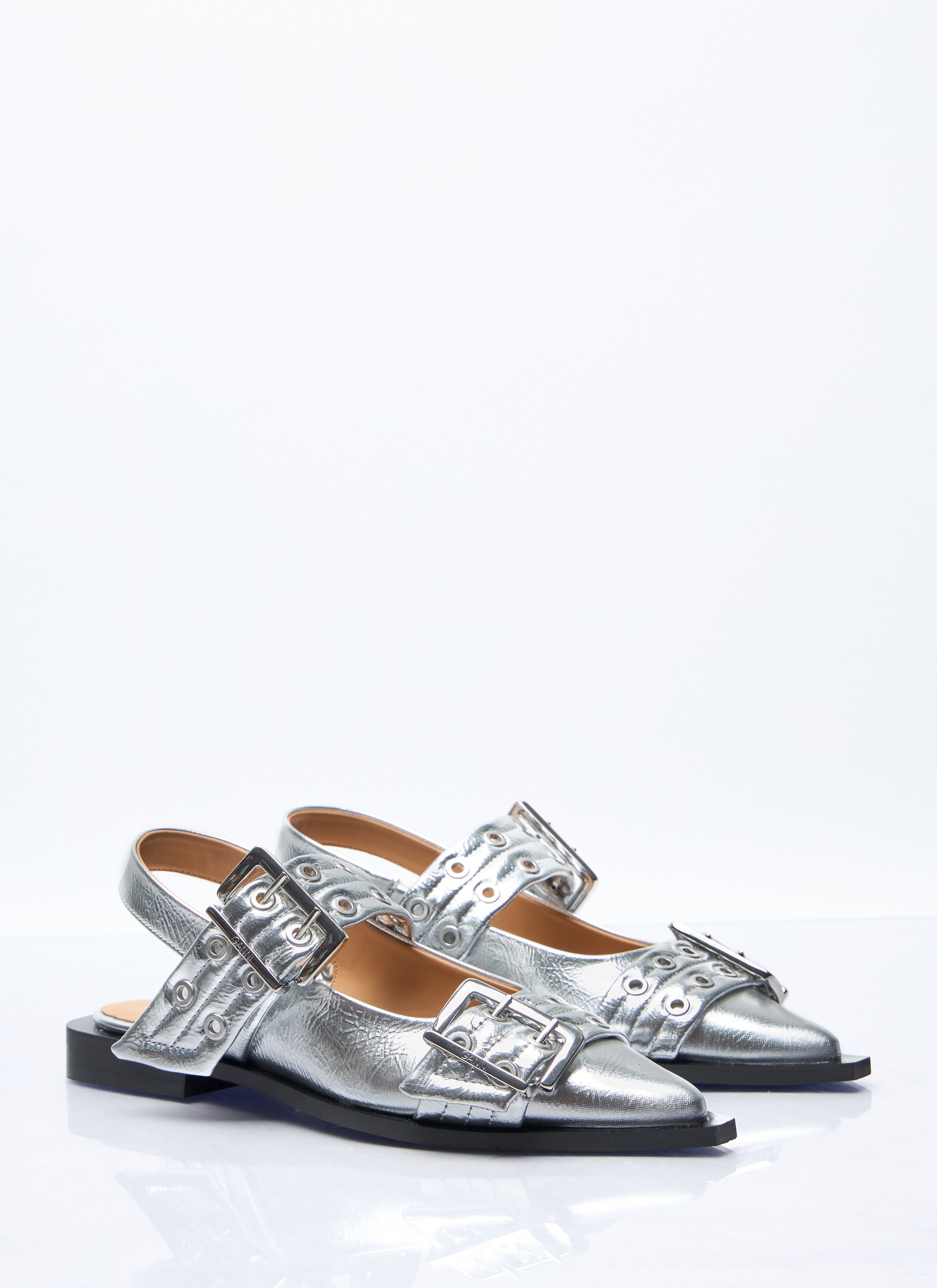 Feminine Buckle Ballerina Flats - 3